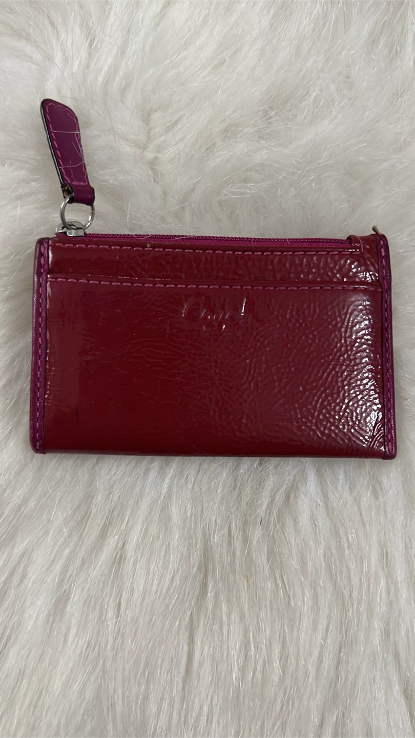 Coach Fuchsia Patent Leather Card Case