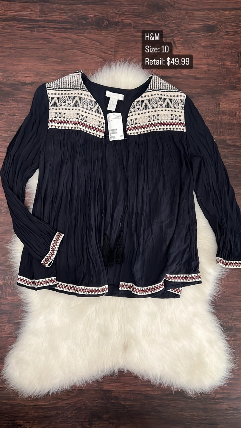 H&M Embroidered Blouse - Size 10 - photo 2