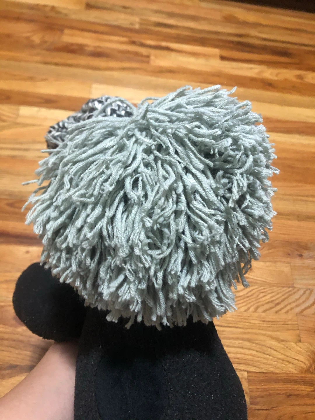 Gray & White Knit Beanie with Pom Pom - photo 2