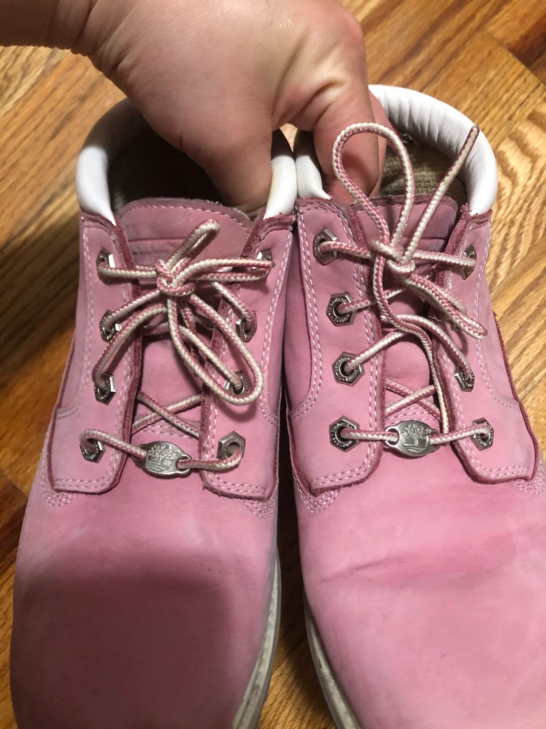 Timberland Pink Leather Ankle Boots Women Size 8 - photo 5