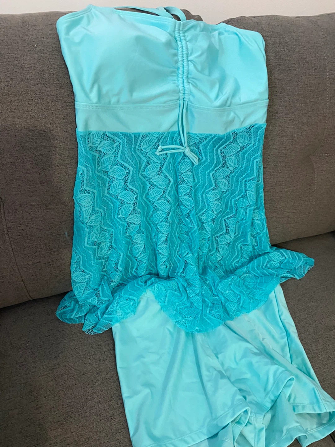 Turquoise Swimsuit Tankini Set