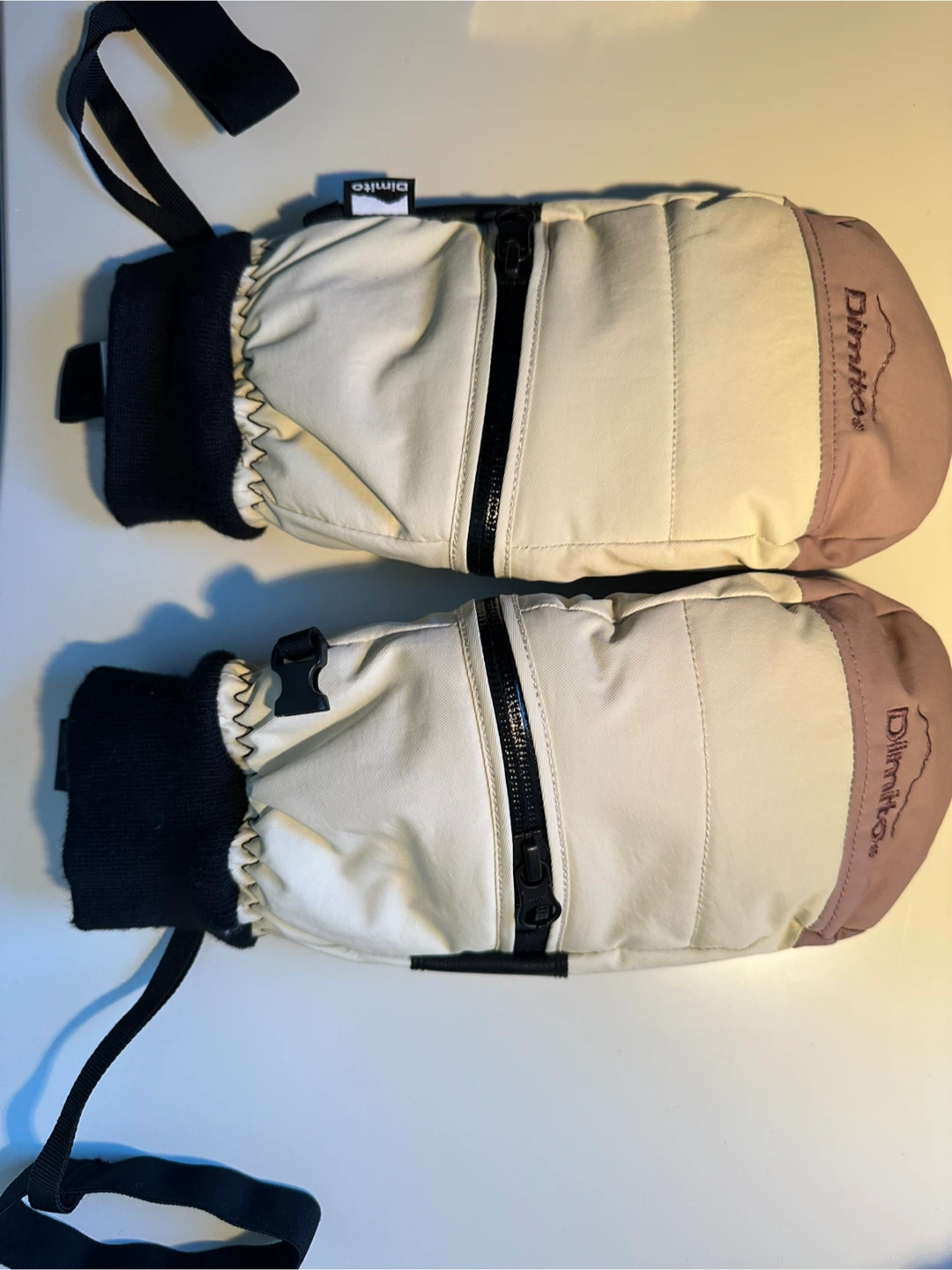 Dimitto Black & White Ski Mittens - Size M