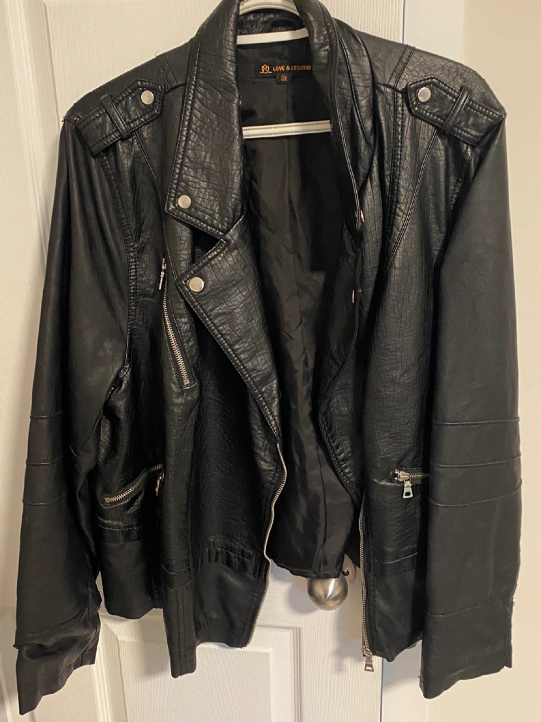 Leather jacket and leopard print jacket