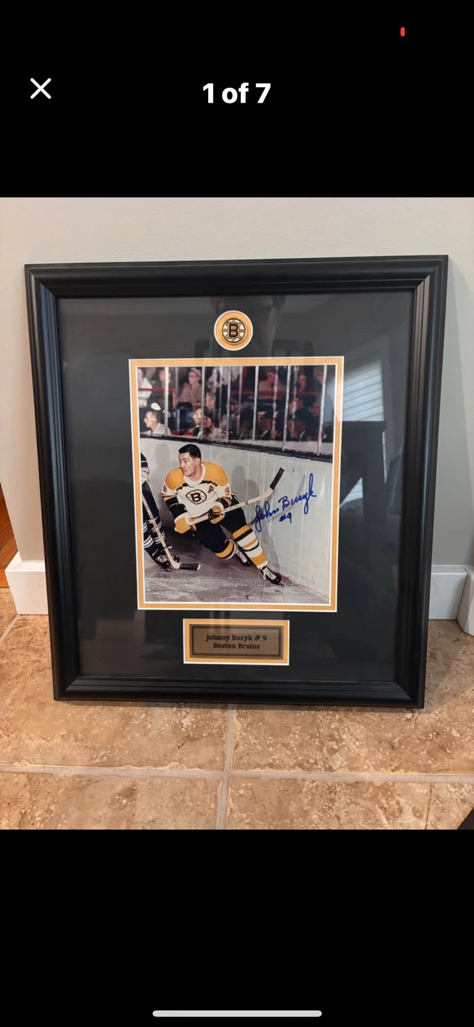 Boston Bruins-Johnny Bucyk Autographed Framed Photo-approx. 8x10