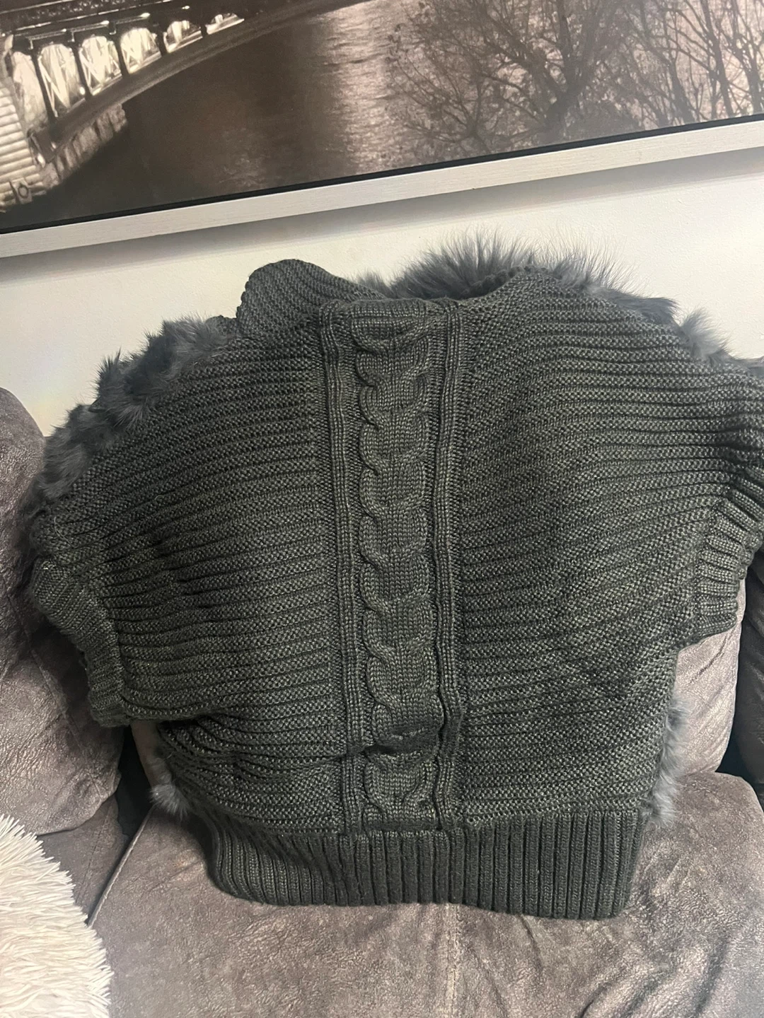 Fur & Knit Zip-Up Jacket - photo 2
