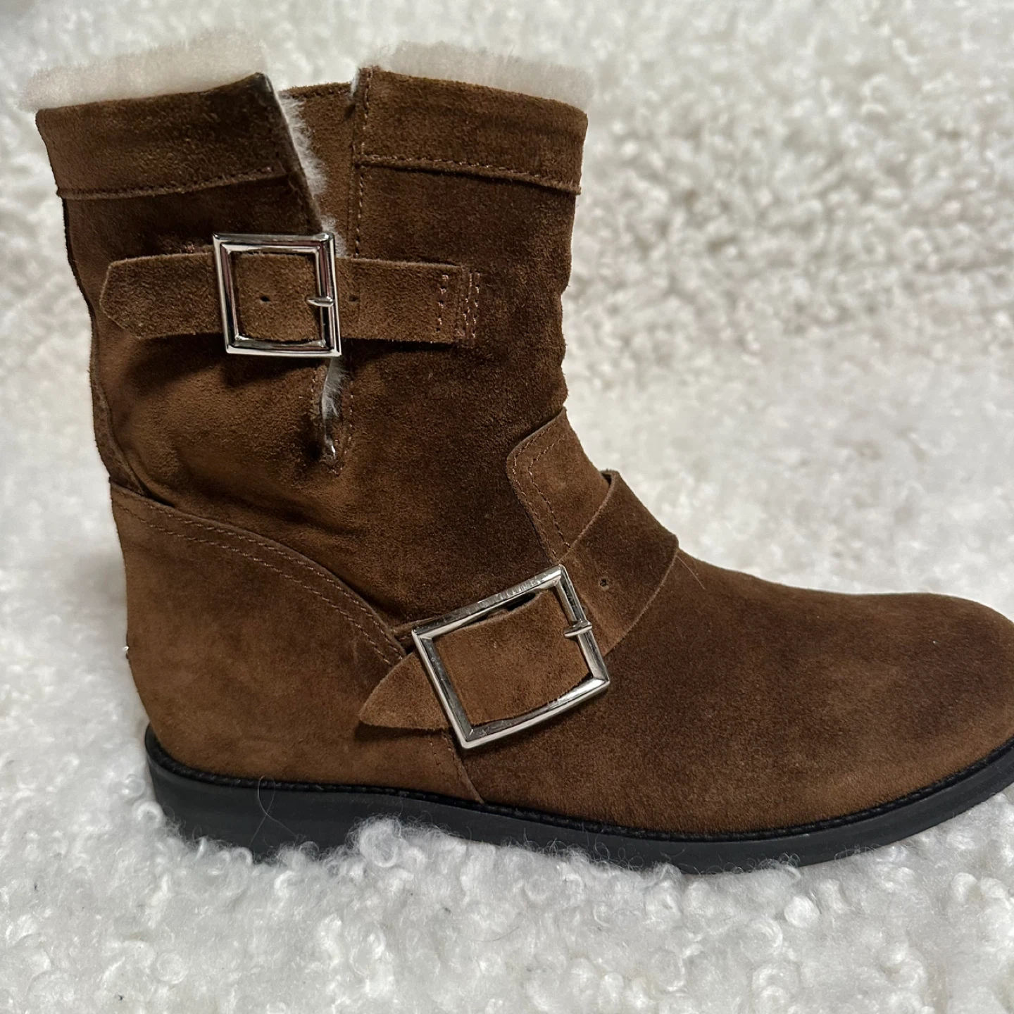 Jimmy Choo Brown Suede Biker Boots Size 39.5 - photo 4