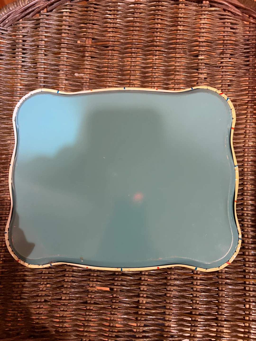 Vintage Metal Tray with Children and Ducklings - photo 4