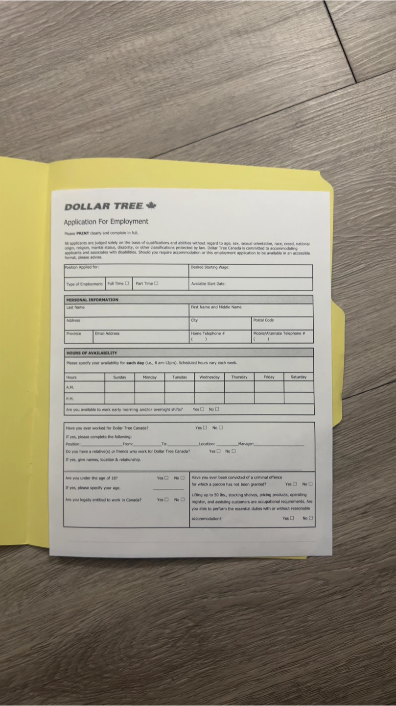 Dollar Tree -Job Application - photo 2