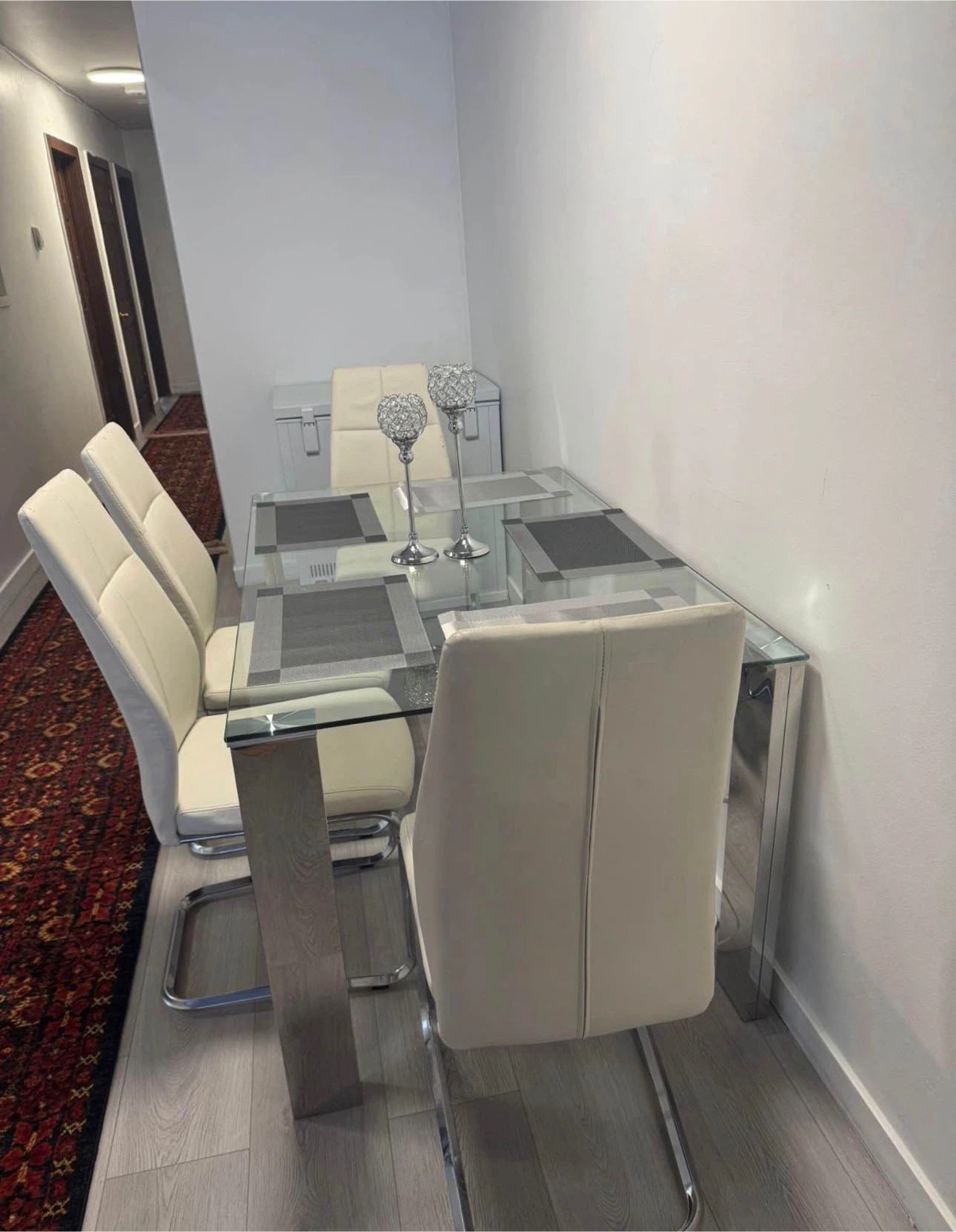 Glass Dining Table with 4 Chairs - photo 2