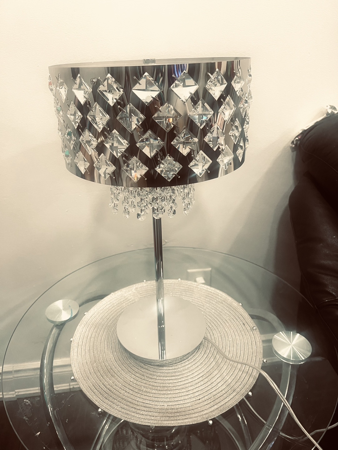Crome n Crystal Table Lamp heavy quality  brand new - photo 3