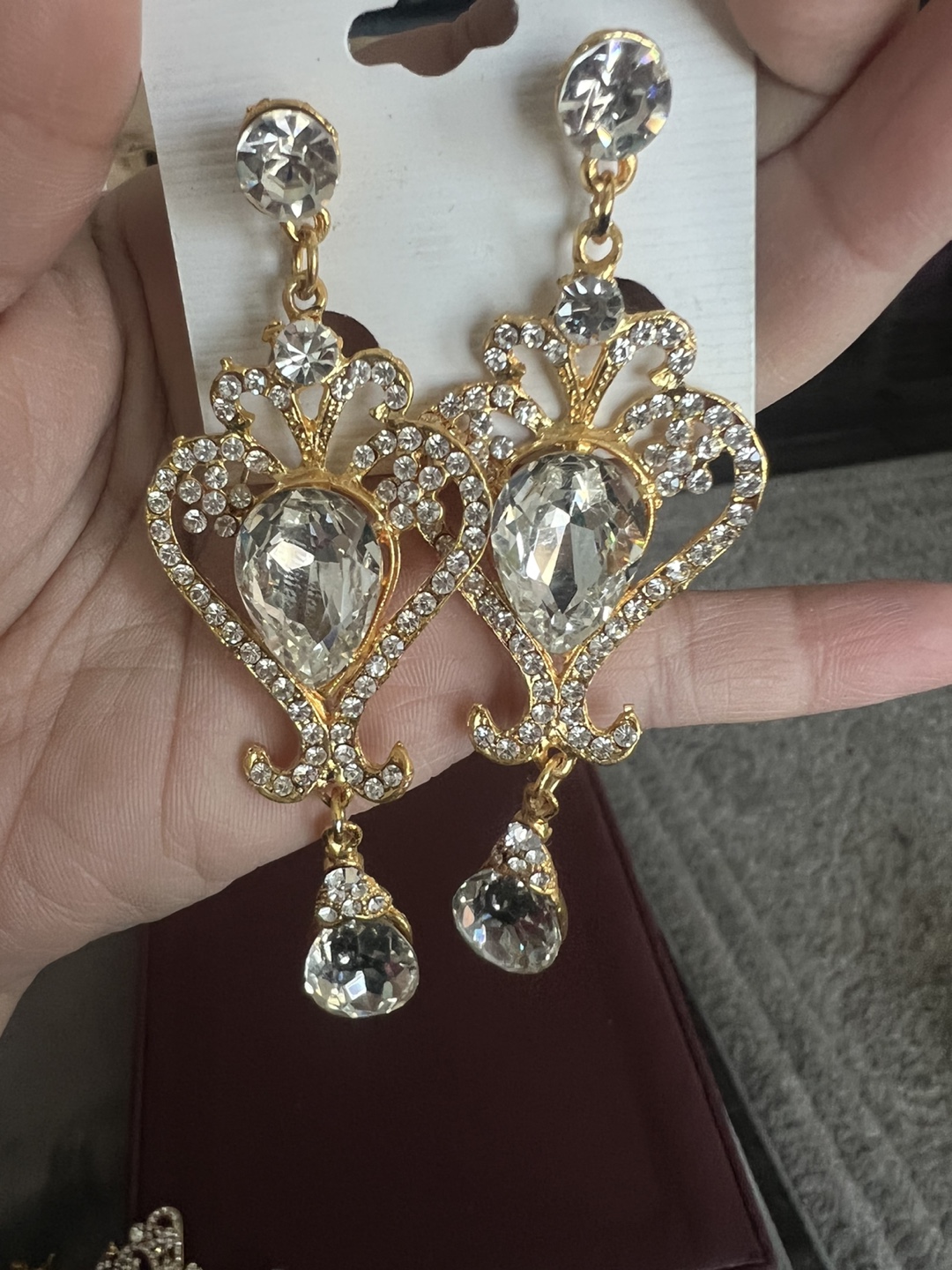 Fashion Earrings - Gold & Crystal - photo 2