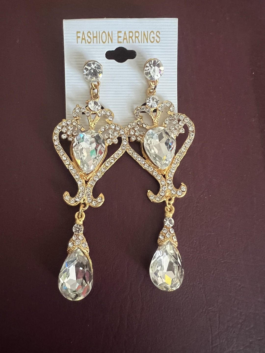 Fashion Earrings - Gold & Crystal