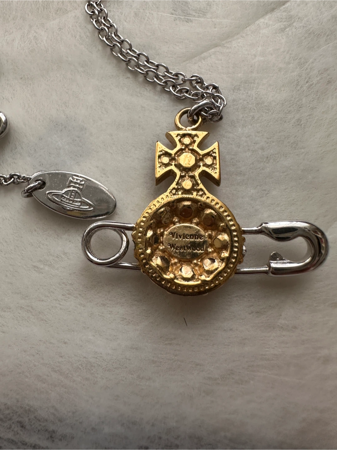 Vivienne Westwood Orb Safety Pin Necklace - photo 3