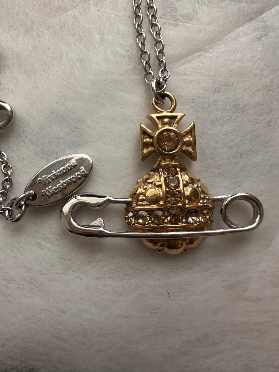 Vivienne Westwood Orb Safety Pin Necklace - photo 2