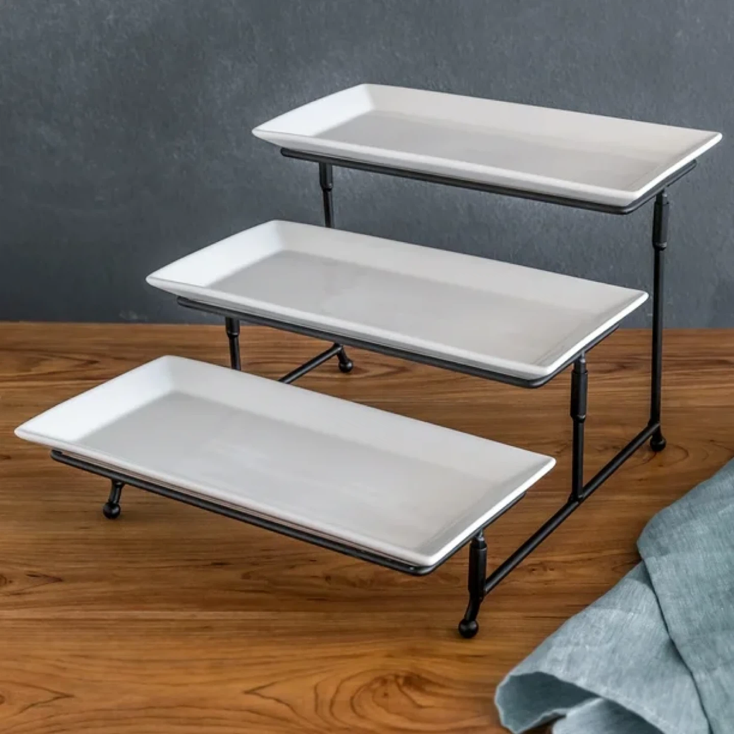 Collapsible 3-Tier Serving Platters with Stand - photo 4