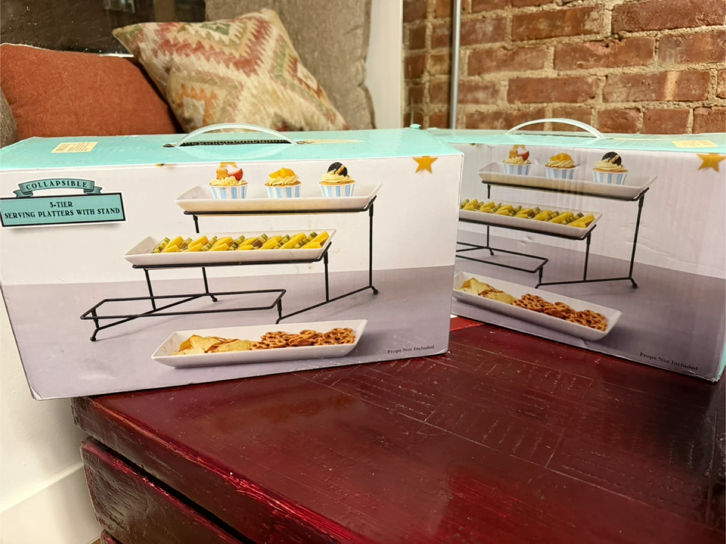 Collapsible 3-Tier Serving Platters with Stand - photo 2