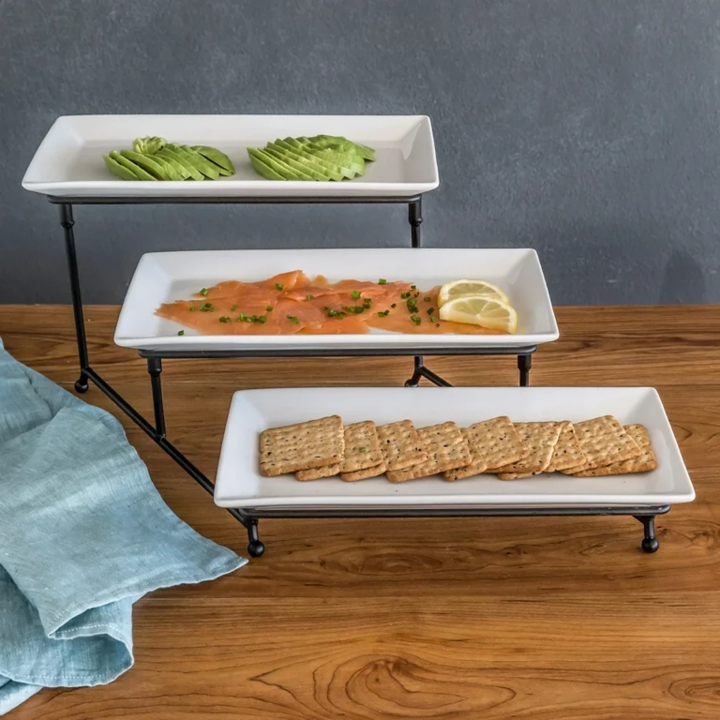 Collapsible 3-Tier Serving Platters with Stand - photo 3