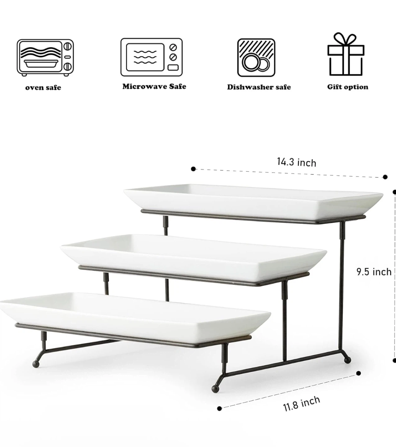 Collapsible 3-Tier Serving Platters with Stand - photo 5