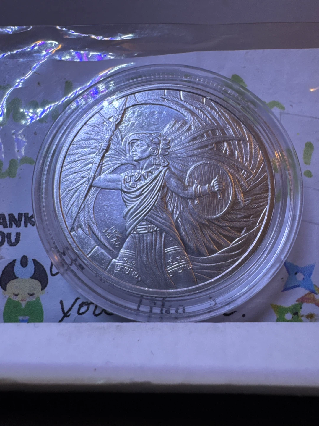 Aztec Eagle Warrior - 1 oz .999 Fine Silver Round