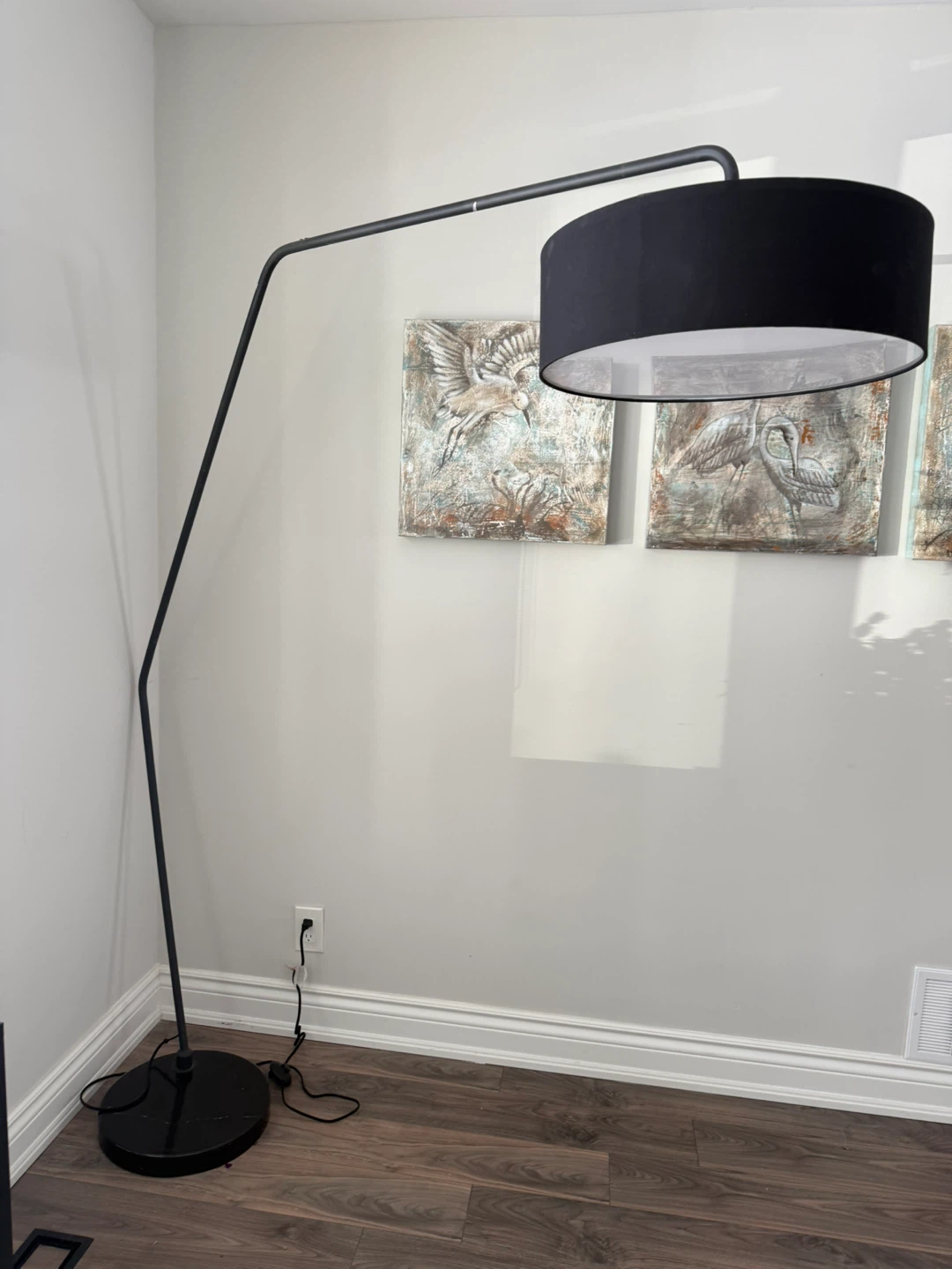 2 Black Arc Floor Lamp with marble base - photo 5