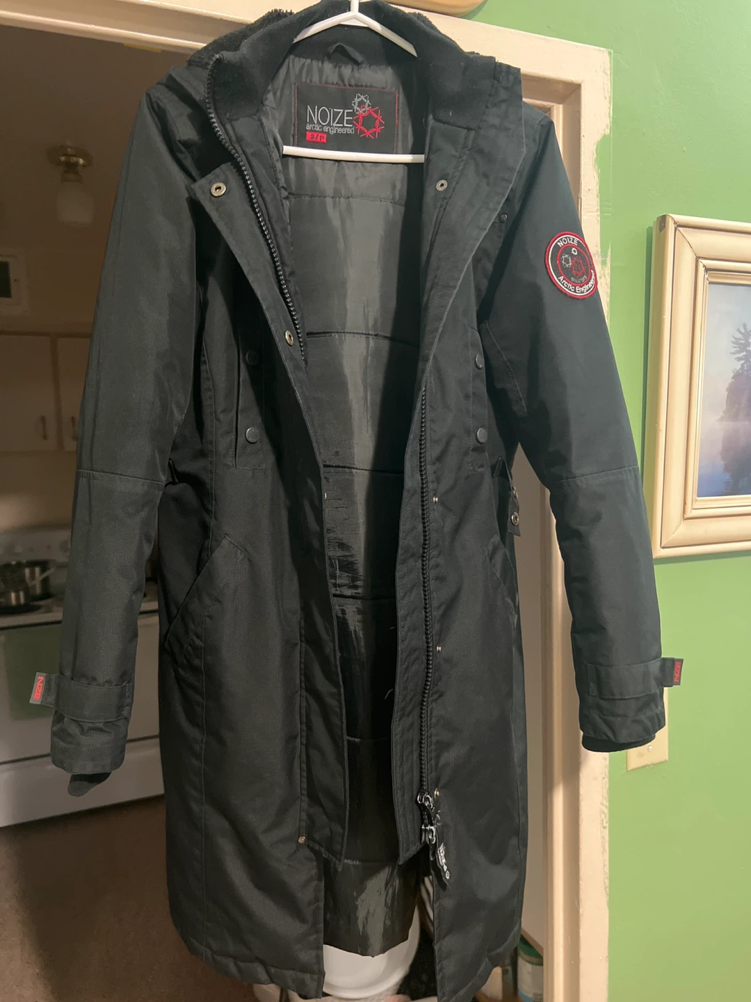 Noize Arctic Engineered Black Winter Coat - Size S