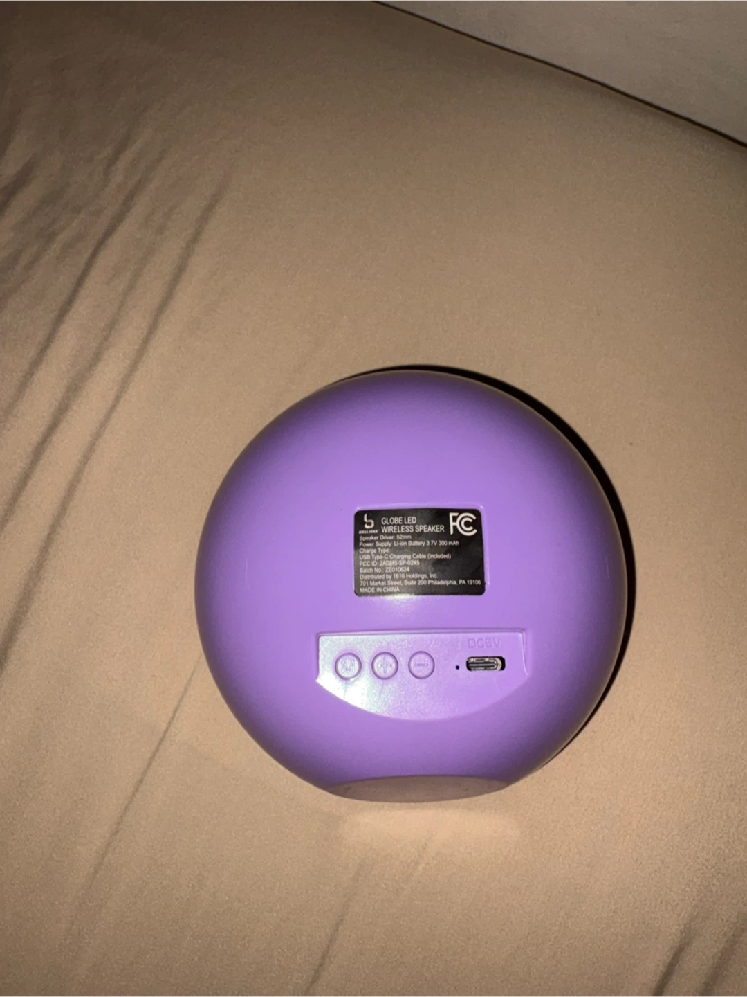 Globe LED Wireless Speaker - Purple - photo 4