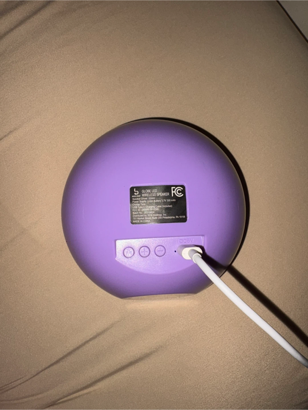 Globe LED Wireless Speaker - Purple - photo 2