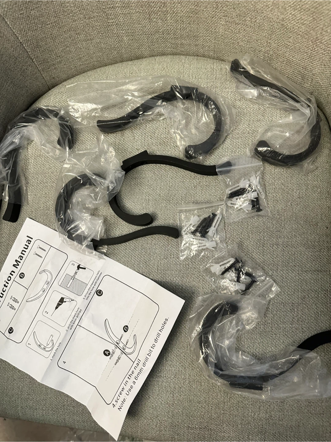 Heavy Duty Black Wall Hooks (New)