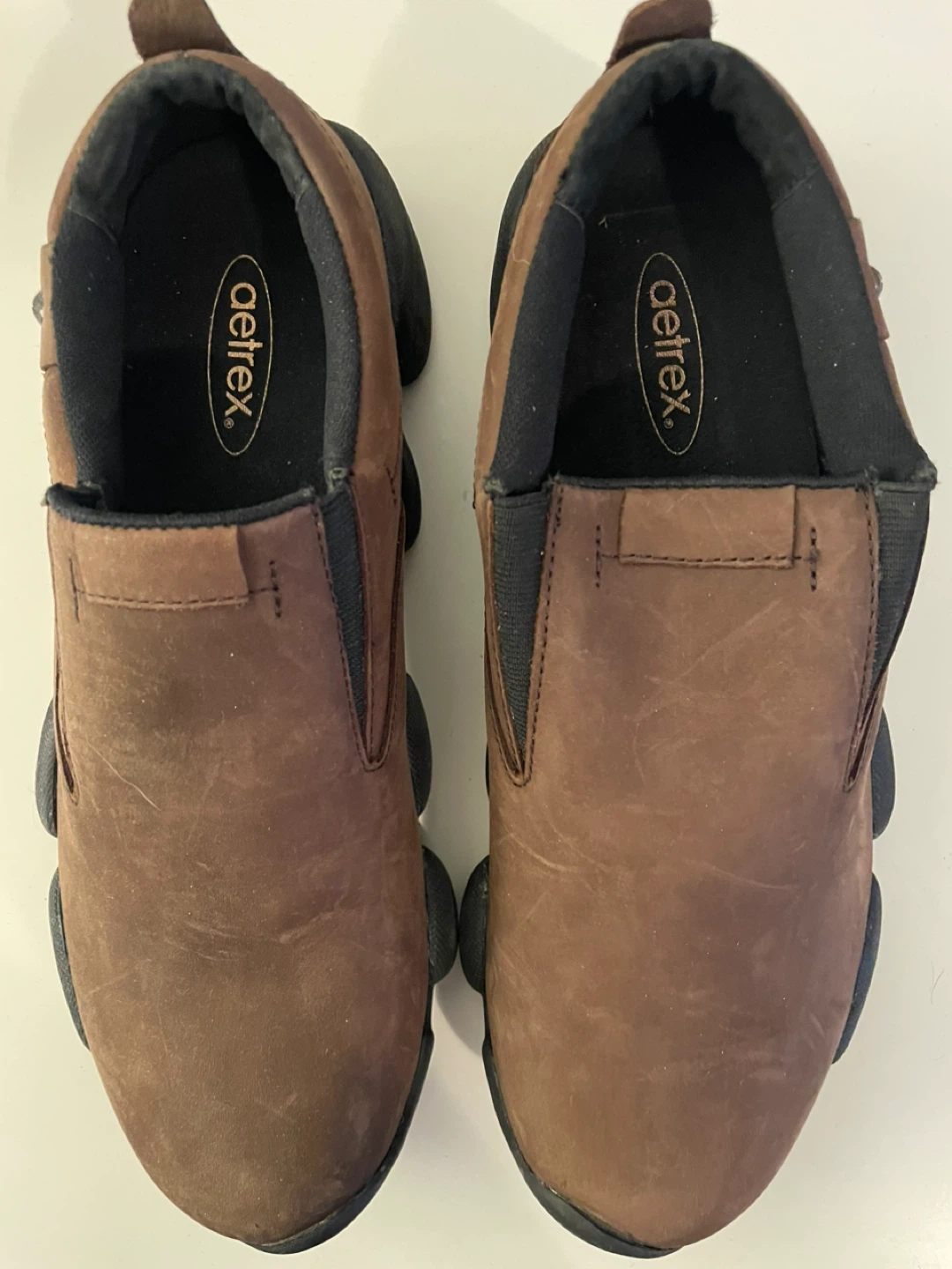 Aetrex Brown Leather Slip-On Shoes - photo 2