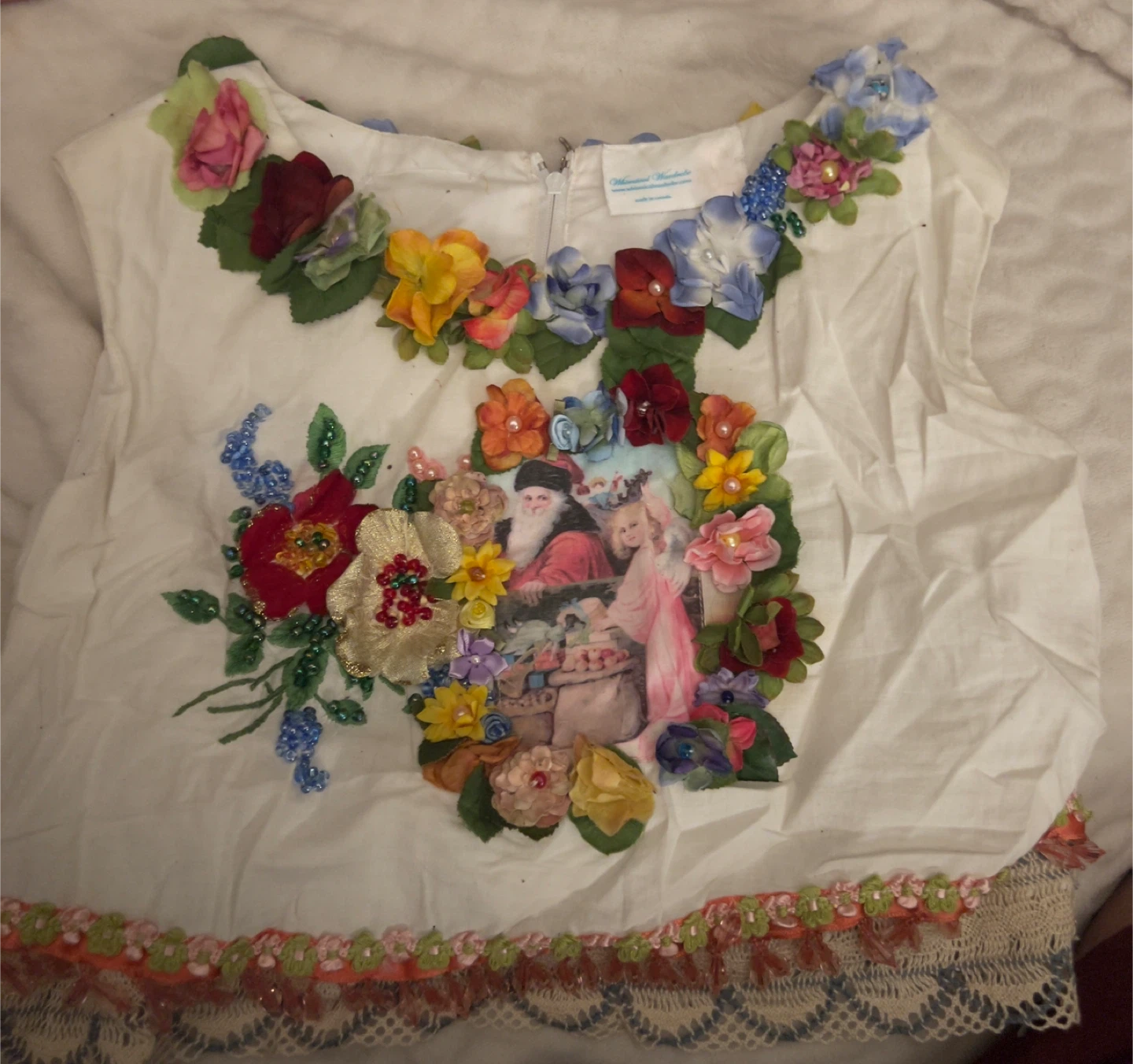 Handmade Floral Embellished Top