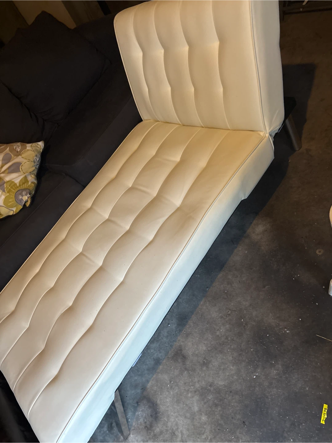 White leather chaise as seen in pictures. Garage pick up