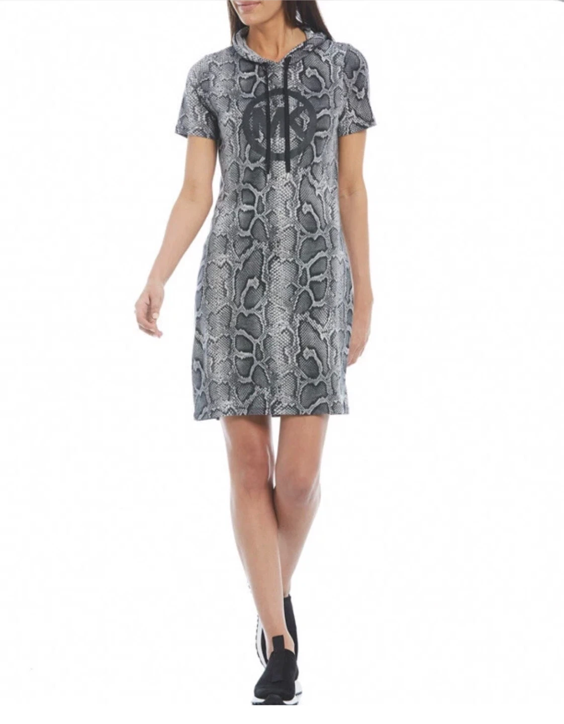 Michael Kors Snakeskin Print Hoodie Dress