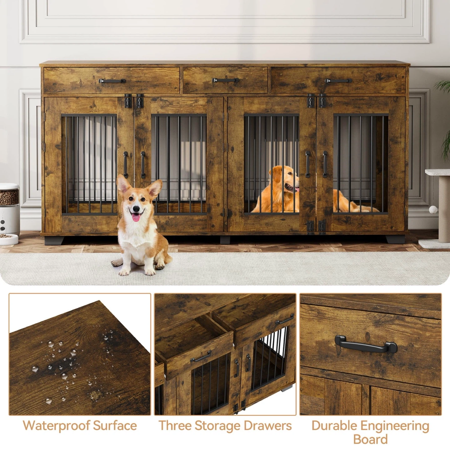 3-in-1 Double Dog Crate/TV Stand - photo 5