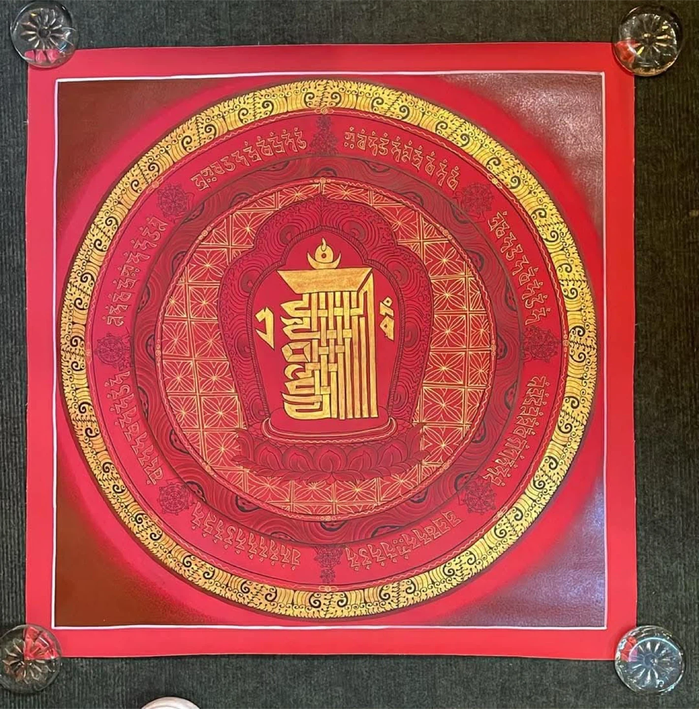 hand-painted Kalachakra Mantra Mandala