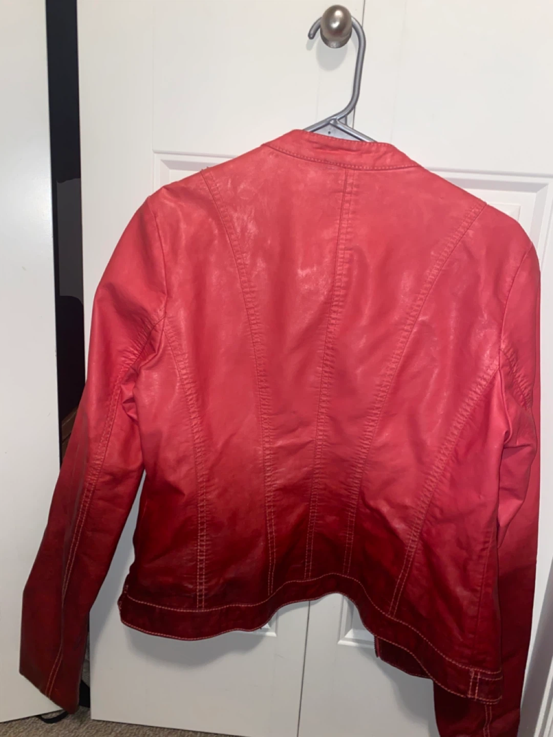 S.Oliver Red Leather Jacket Size 38 - photo 2