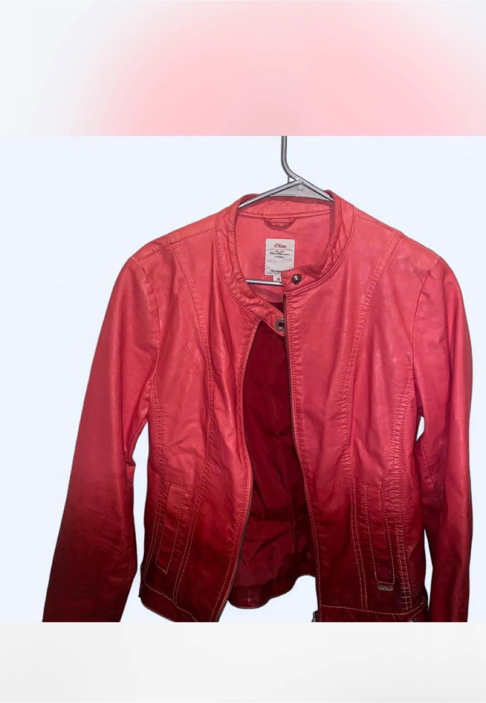 S.Oliver Red Leather Jacket Size 38