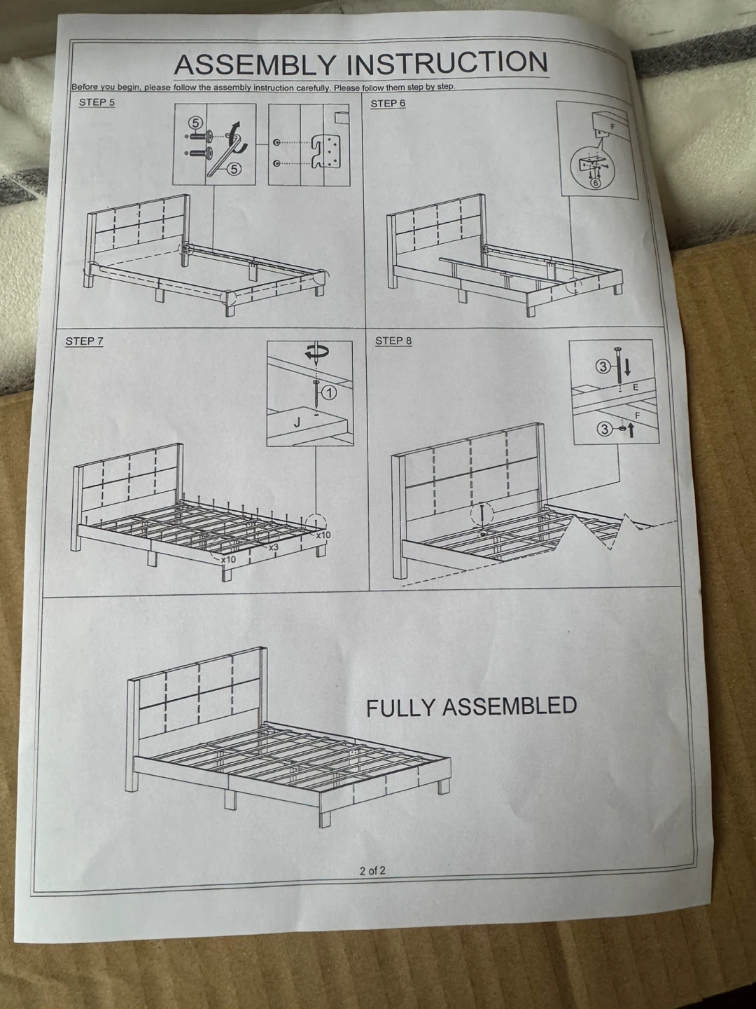 Double size bed in White - photo 2