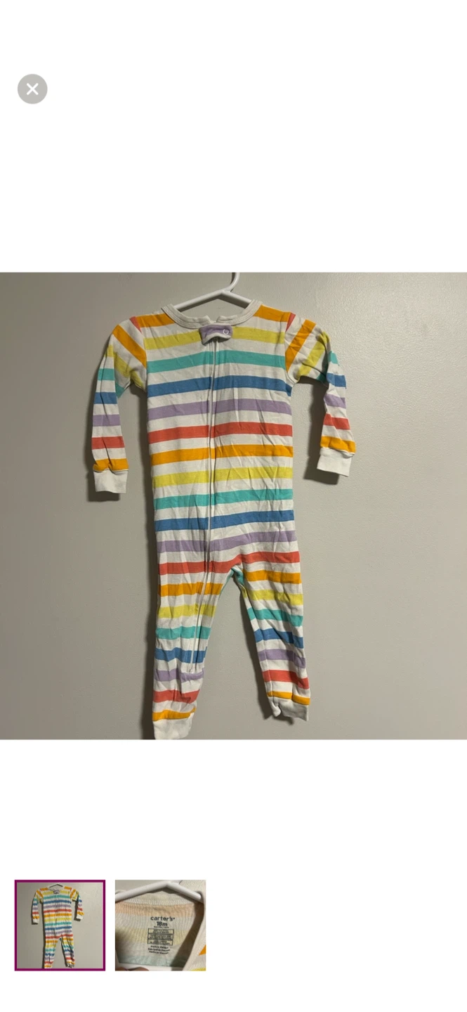 Carter's 18 Months Rainbow Striped Pajamas