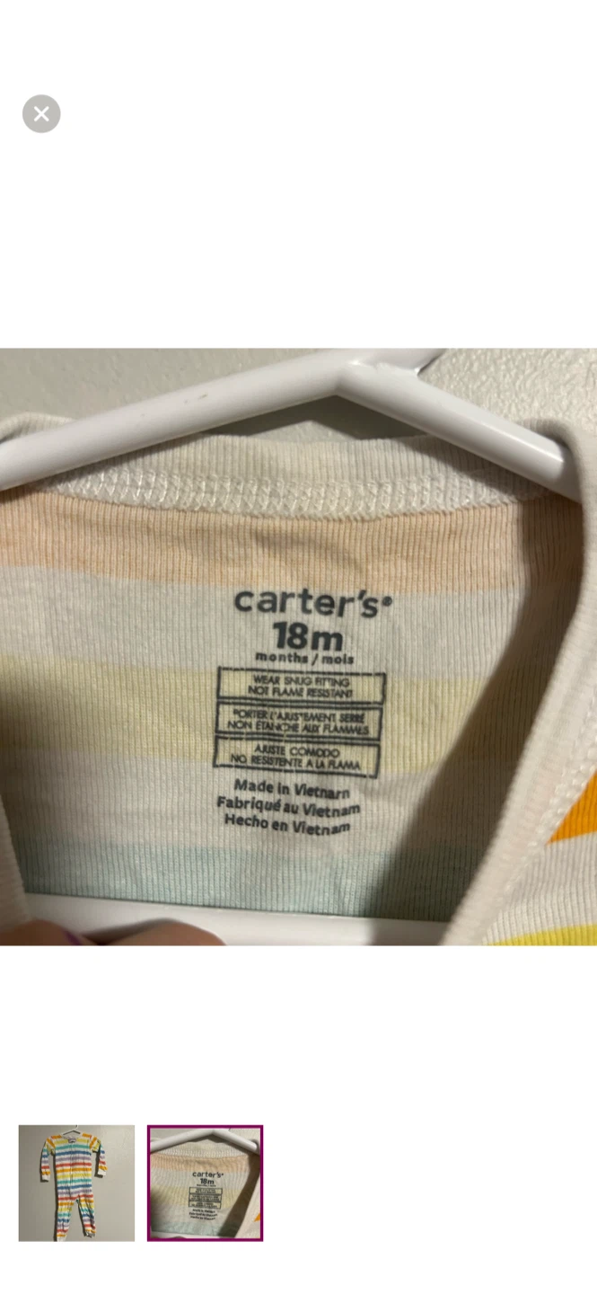 Carter's 18 Months Rainbow Striped Pajamas - photo 2