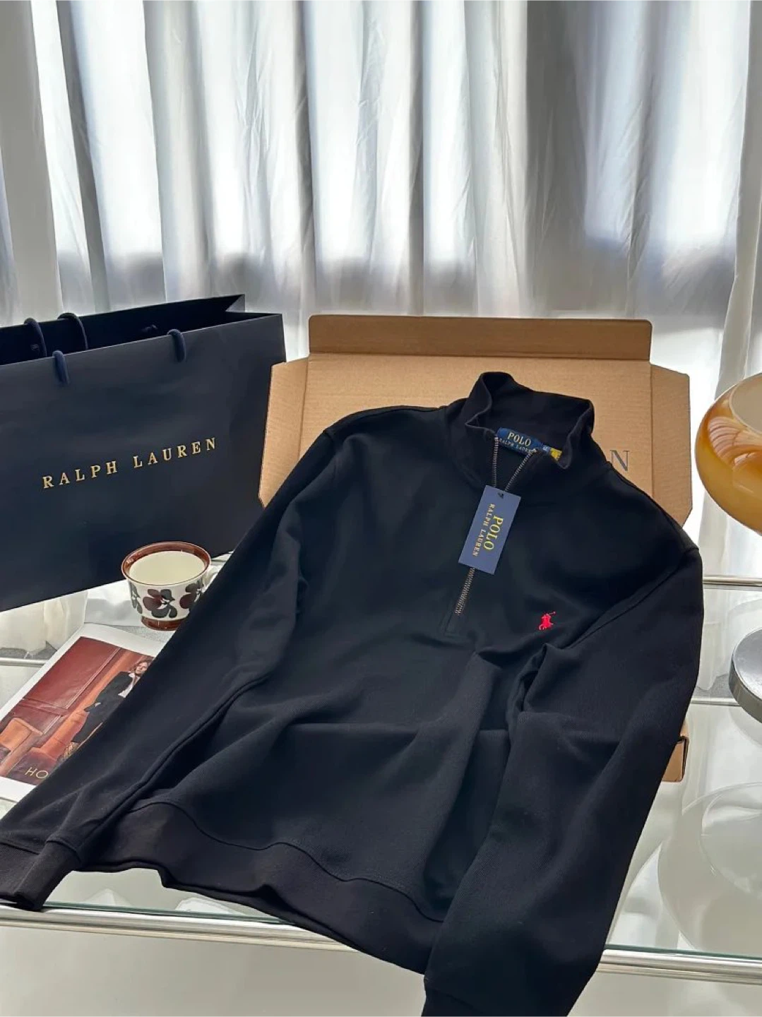 Ralph Lauren Black quarter Zip Pullover