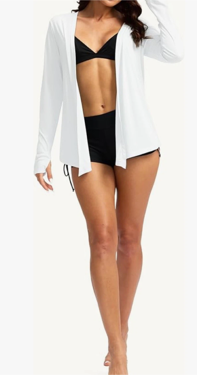 White UPF 50+ Sun Protection Cardigan - photo 3