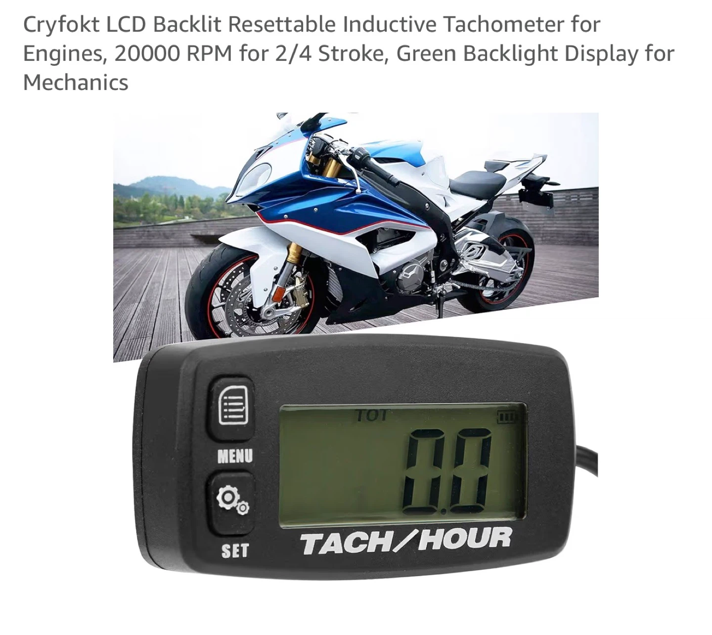 Digital Tach/Hour Meter - Self Powered - photo 2