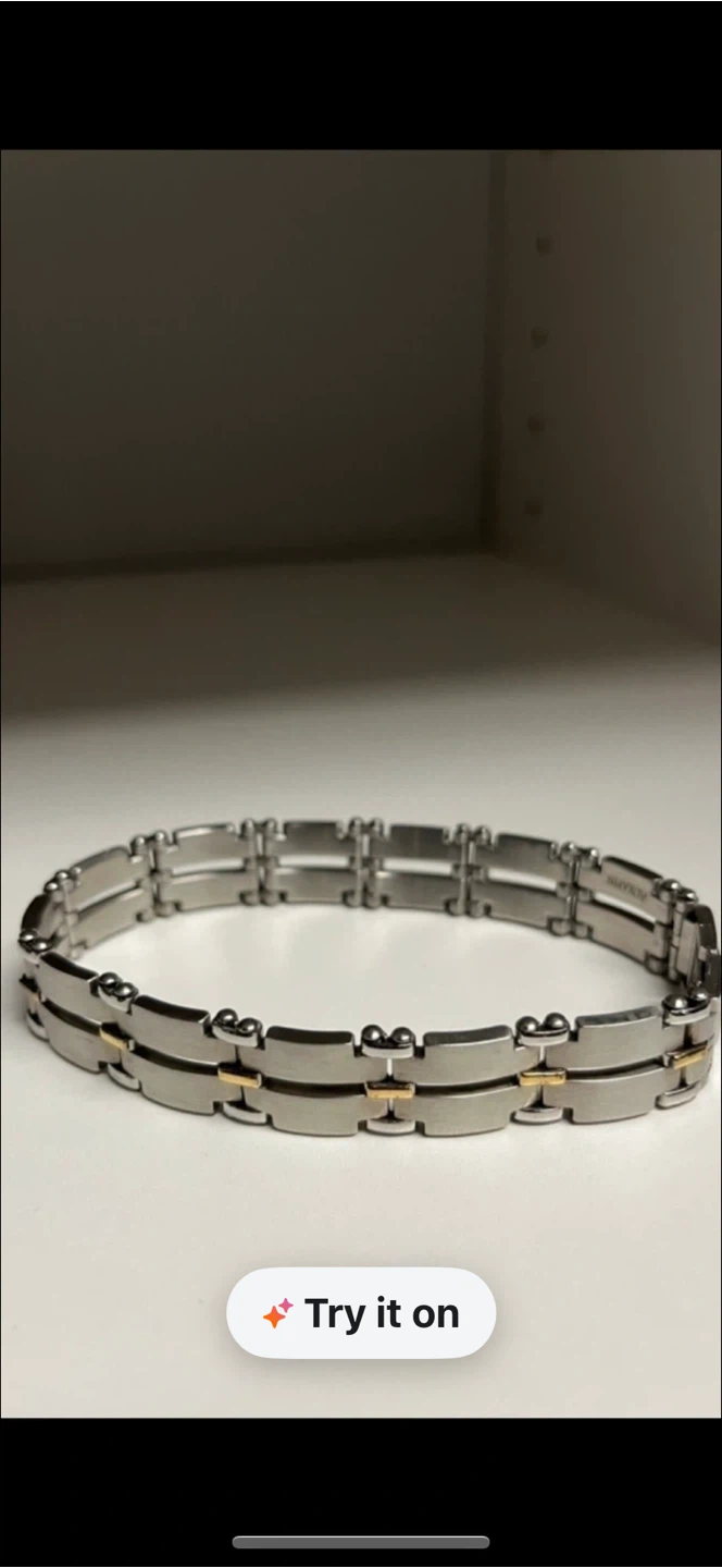 18k And Stainless Steel Aurafin Men’s Bracelet