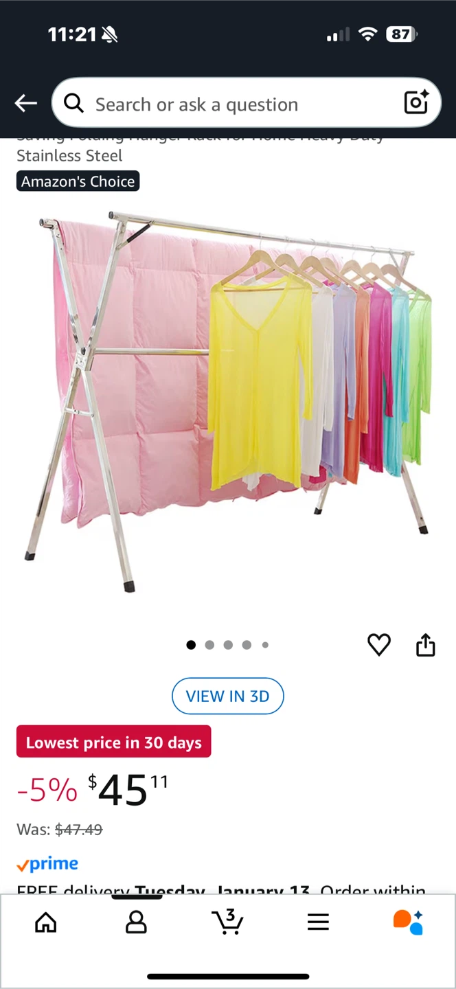 Stainless Steel Clothes Drying Rack - Foldable