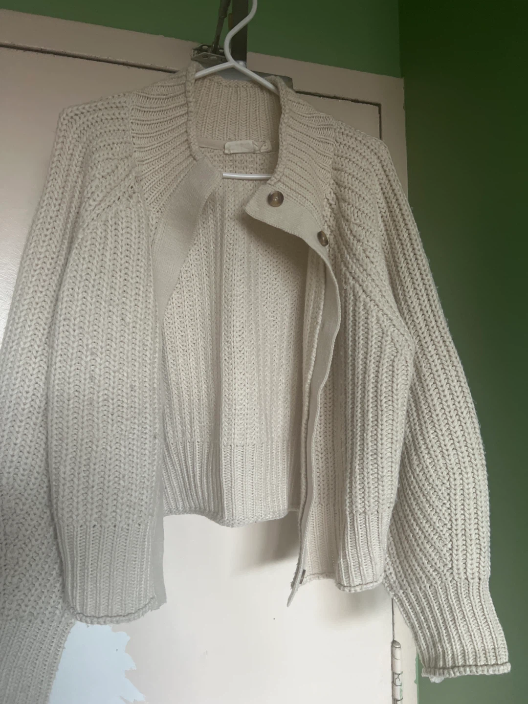 Retrod Cream Knit Cardigan - Size XL
