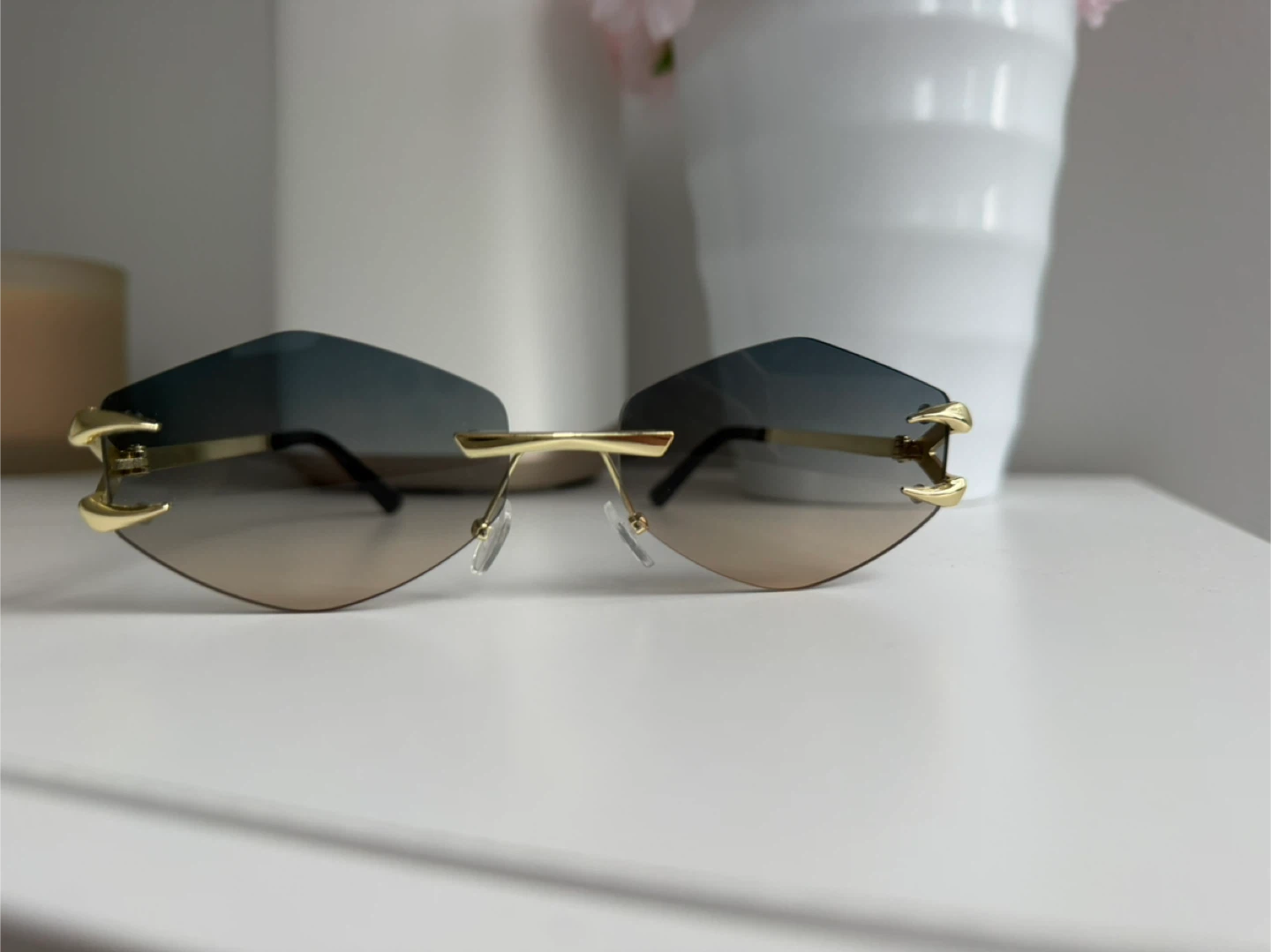 Rimless Sunglasses with Gold Hardware - photo 2