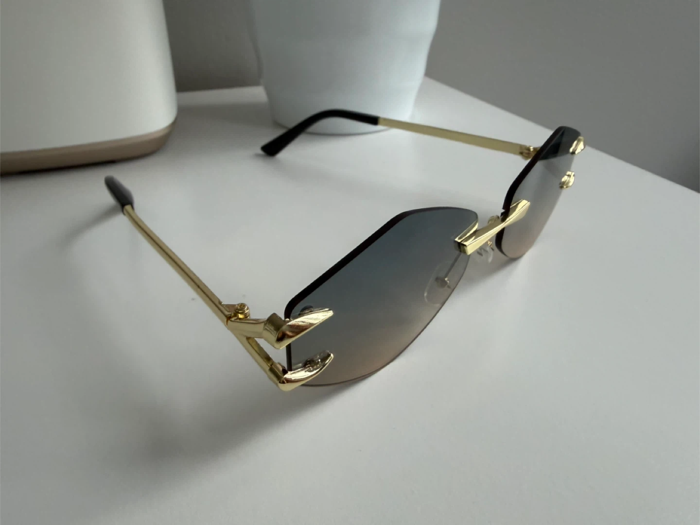 Rimless Sunglasses with Gold Hardware - photo 3