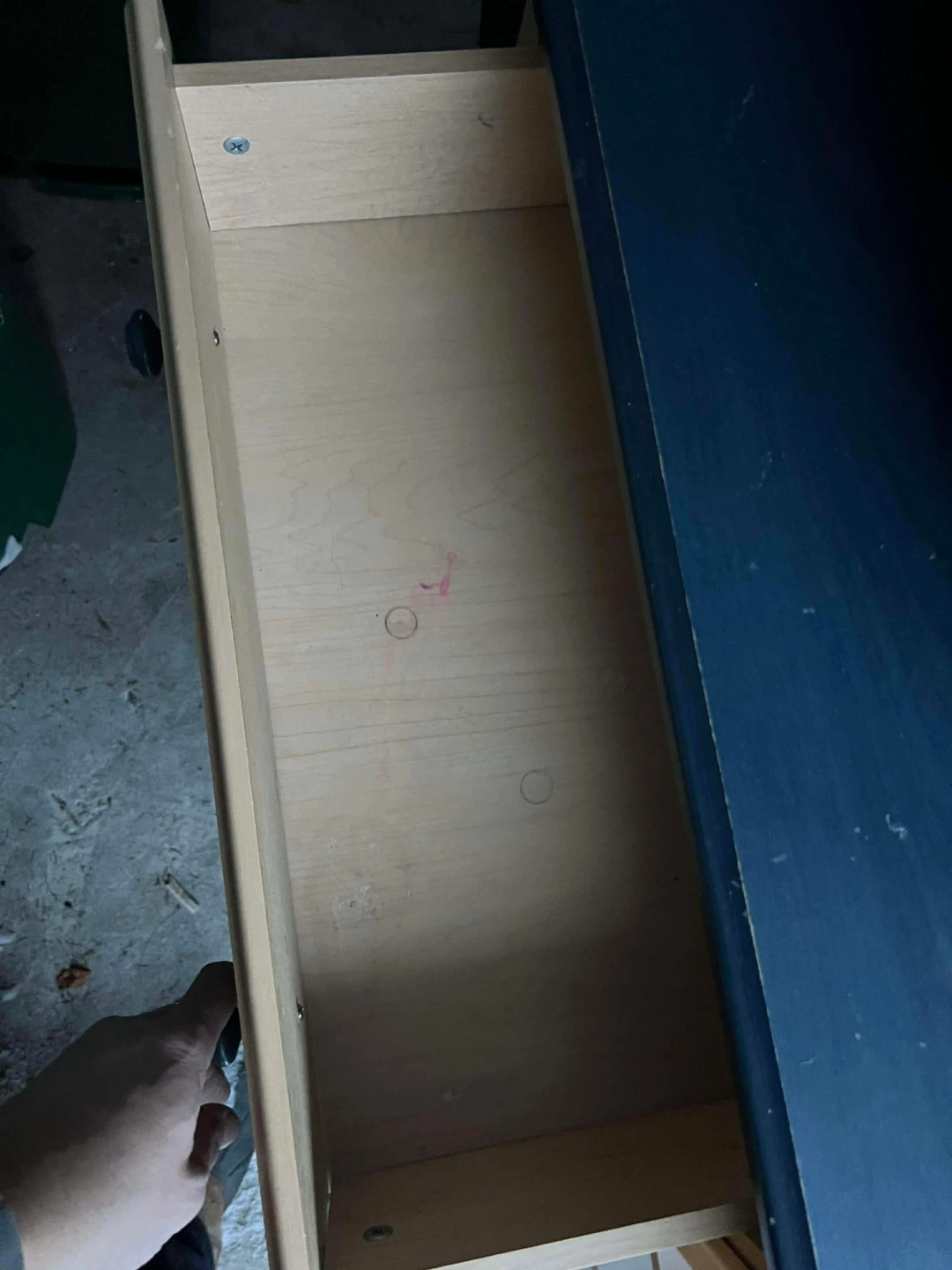 Wooden Dresser with Dark Blue Top - photo 2
