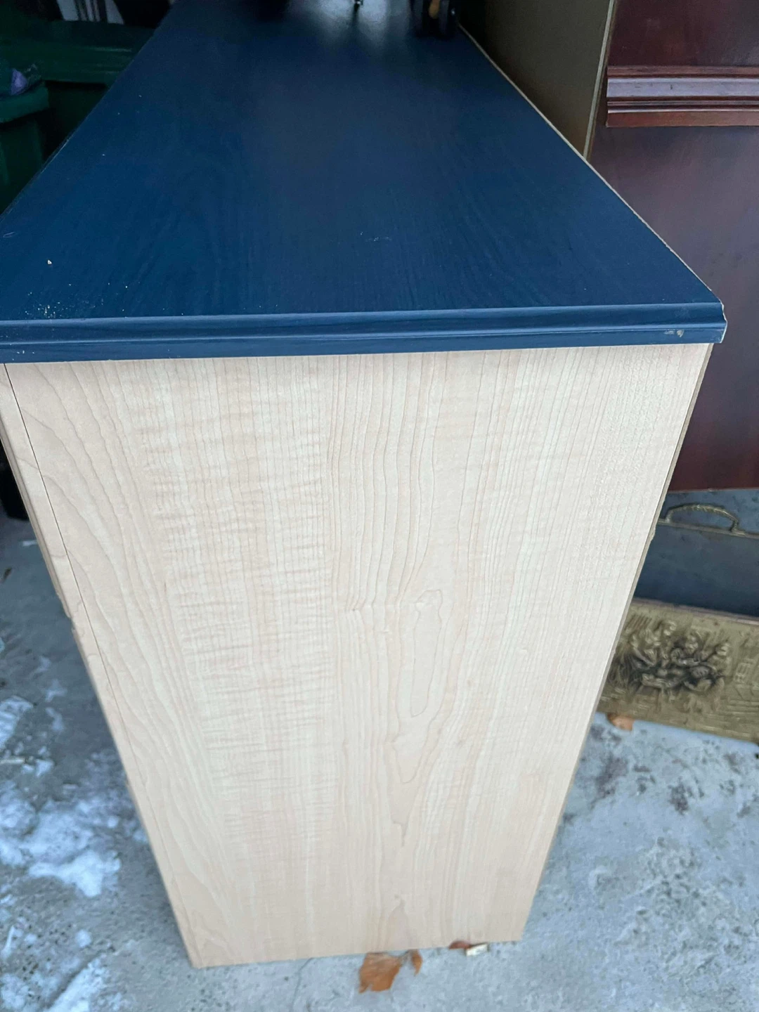 Wooden Dresser with Dark Blue Top - photo 3