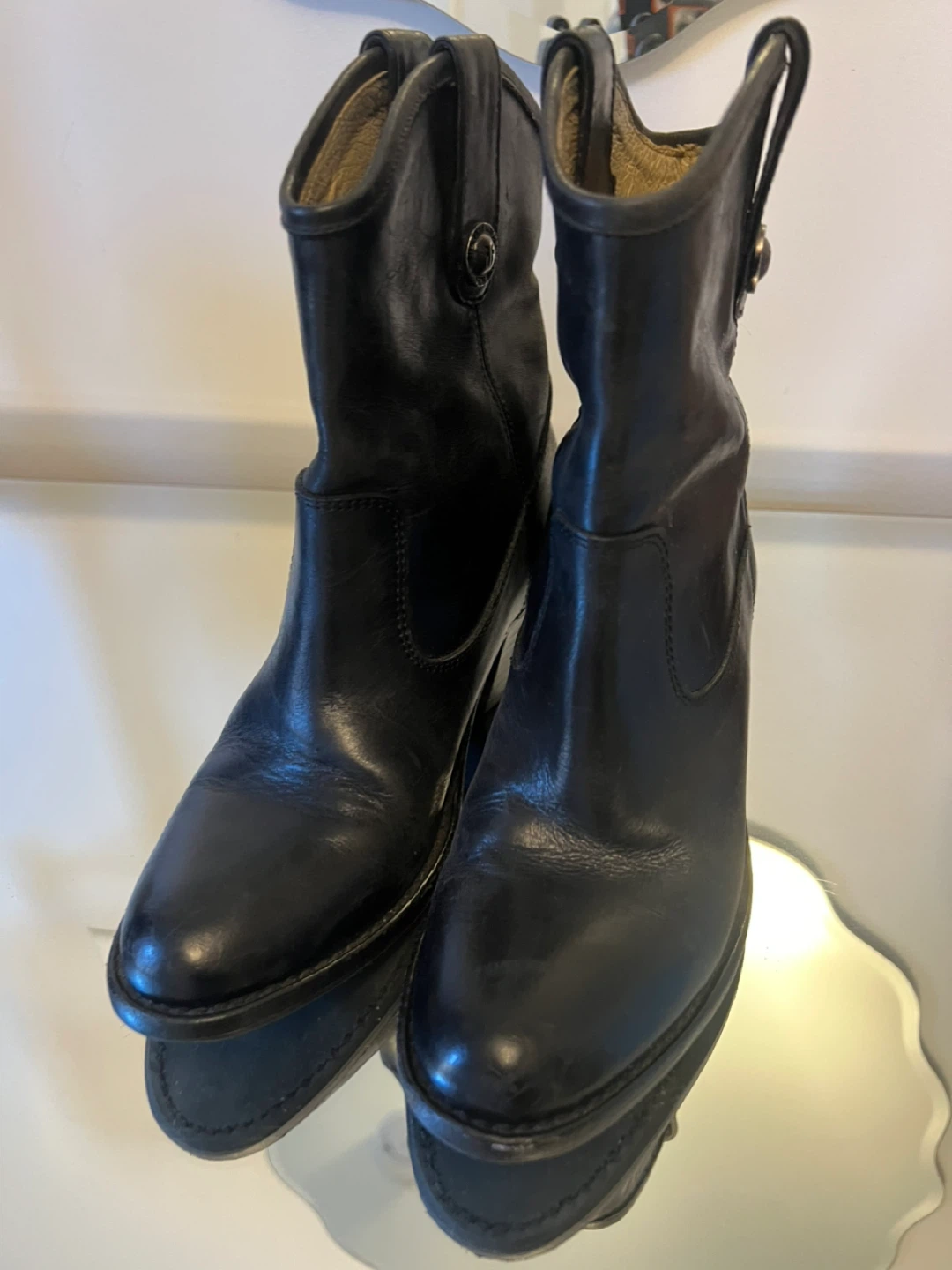 Frye Black Leather Ankle Boots - Size 6
